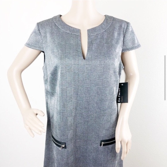 NEW EnFocus Studio metallic silver zippered dress - Picture 3 of 8